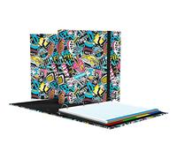 Grafoplas | Archivador 4 Anillas con Recambio | A4 | Incluye 100 Hojas Cuadriculadas 5x5 | Separadores | Sobre Transparente | Bits&Bobs Pop Up Design | NYC | Carpebook | FSC