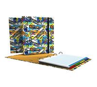 Grafoplas | Archivador 4 Anillas con Recambio | A4 | Incluye 100 Hojas Cuadriculadas 5x5 | Separadores | Sobre Transparente | Bits&Bobs Pop Up Design | Street | Carpebook | FSC