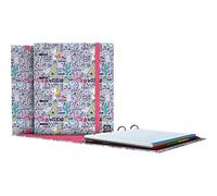 Grafoplas | Archivador 4 Anillas con Recambio A4 | Incluye 100 Hojas Cuadriculadas 5x5 | Separadores | Sobre Transparente | Bits&Bobs Pop Up Design | Fantasy | Carpebook | FSC