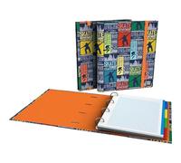 Grafoplas | Archivador 4 Anillas con Recambio A4 | Incluye 100 Hojas Cuadriculadas 5x5 | Separadores | Sobre Transparente | Carpebook Skate Bits&Bobs Pop Up Design | Lomo Ergonómico