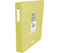 Grafoplás - Archivador 4 Anillas Plastico, A4 +, Amarillo, Colección Papeleria Like, Polipropileno Semirrígido Opaco, Argollas Forma D 40mm, Capacidad Extra Documentos din-a4 y Tamaño Folio