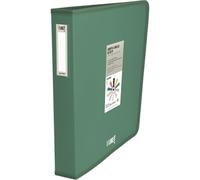 Grafoplás - Archivador 4 Anillas Plastico, A4 +, Verde Oscuro, Colección Papeleria Like, Polipropileno Semirrígido Opaco, Argollas Forma D 40mm, Capacidad Extra Documentos din-a4 y Tamaño Folio