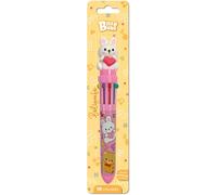 Grafoplas - Boli Colores 10 en 1 Bits&Bobs Rabbit, Tinta Aceite Multicolor, Cierre Retráctil con Decoración de Conejo, Bolígrafo Escolar Ideal para Escribir y Decorar