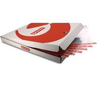 Grafoplas - caja 100 fundas multitaladro borde color rojo, tamaño fol