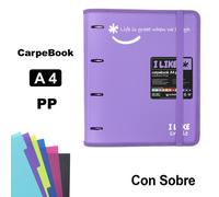 GRAFOPLAS CARPEBOOK 4 ANILLAS 35 MM PP A4 LIKE2 LAVANDA CAJA:2 unidades LIKE2 4x28x32 Cms.