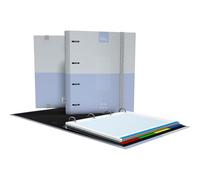 Grafoplas | Carpesano 4 Anillas | a4 | Kuru | Azul | Incluye Recambio Cuadrícula 5x5 Borde Color | Papel 90g | Separadores de Plástico | Lomo Curvo Ergonómico | Carpebook | Perfecto Material Escolar