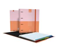 Grafoplas | Carpesano 4 Anillas | a4 | Kuru | Naranja | Incluye Recambio Cuadrícula 5x5 Borde Color | Papel 90g | Separadores | Lomo Curvo Ergonómico | Carpebook | Perfecto Material Escolar