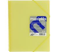 GRAFOPLAS CARPETA 20 FUNDAS A4 MAXIPLAS TRANSPARENTES AMARILLO ESCOLAR 2x24x31 Cms.