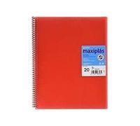 GRAFOPLAS CARPETA 20 FUNDAS MAXIPLAS TRANSP ROJO CON SOBRE VARIOS PAPELERIA
