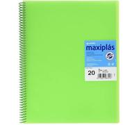 GRAFOPLAS CARPETA 20 FUNDAS MAXIPLAS TRANSP VERDE CON SOBRE VARIOS PAPELERIA