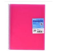 GRAFOPLAS CARPETA 20 FUNDAS MAXIPLAS TRANSPARENTE FUCSIA CON SOBRE VARIOS PAPELERIA