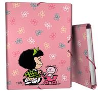 Grafoplas - Carpeta 3 Solapas, Cartón Forrado, Tapa Dura, Tamaño Folio, Plastificado Soft, Suave al tacto, Colección Diseño Mafalda Baby Cart, Certificado FSC, Perfecto Material Escolar
