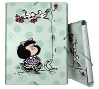 Grafoplas - Carpeta 3 Solapas Mafalda Kiss, 35x26,5x2 cm, Tapa Dura