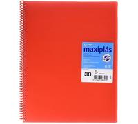 GRAFOPLAS CARPETA 30 FUNDAS MAXIPLAS TRANSPARENTE ROJO CON SOBRE VARIOS PAPELERIA