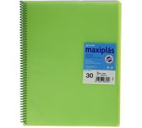 GRAFOPLAS CARPETA 30 FUNDAS MAXIPLAS TRANSPARENTE VERDE CON SOBRE VARIOS PAPELERIA