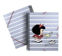 Grafoplas - Carpeta 30 Fundas Plastico A4, Mafalda Boat, Espiral, Maxiplás