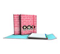 Grafoplas - Carpeta 4 Anillas con Solapa, A4, Cierre de Gomas, Incluye Recambio y Separadores, Carpeplús, Colección Mafalda, Sabiduría