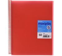 GRAFOPLAS CARPETA 50 FUNDAS MAXIPLAS TRANSPARENTE ROJO CON SOBRE VARIOS PAPELERIA