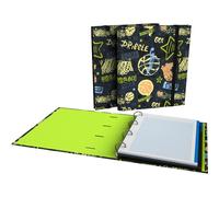 Grafoplas - Carpeta A4 con Anillas Troqueladas con Recambio y Separadores, Hojas 90g Cuadriculadas 5x5 Borde Color, Sobre Transparente, Carpebook Streetball Bits & Bobs Pop Up Design