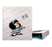 GRAFOPLAS CARPETA A4 FORRADA 4 ANILLAS 40MM MAFALDA BIRD 25 CAJA:2 unidades MAFALDA