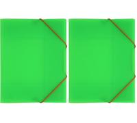 Grafoplás Carpeta A5 Gomas y Solapas, Verde (Paquete de 2)
