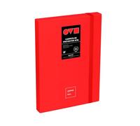 Grafoplas - Carpeta Archivadora de Proyecto, Lomo 3cm, Tamaño Folio, Tapa Rígida, PolyFoam, Resistente y Ultraligero, Color Rojo, Colección Unequal Minimal, Perfecta para Documentos Escolares