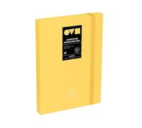 Grafoplas - Carpeta Archivadora de Proyecto, Lomo 3cm, Tamaño Folio, Tapa Rígida, PolyFoam, Resistente y Ultraligero, Color Amarillo, Colección Unequal Minimal, Ideal Documentos Escolares