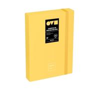 Grafoplas - Carpeta Archivadora de Proyecto, Lomo 5cm, Tamaño Folio, Tapa Rígida, PolyFoam, Resistente y Ultraligero, Color Amarillo, Colección Unequal Minimal, Material Escolar Ideal