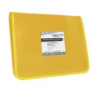 Grafoplas - Carpeta Clasificadora Cierre Cremallera, 13 Posiciones, Con Etiquetas para los Visores, Amarillo, Folio, 35x26x4cm, Polipropileno Rayado, Colección Multiline
