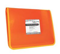 Grafoplas - Carpeta Clasificadora Cierre Cremallera, 13 Posiciones, Con Etiquetas para los Visores, Naranja, Folio, 35x26x4cm, Polipropileno Rayado, Colección Multiline
