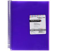 Grafoplas | Carpeta con 50 Fundas Transparentes A4| Color Violeta | Espiral PVC | Tapas Polipropileno | Gomas de Cierre | Maxiplás Multiline