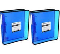 Grafoplas - Carpeta con Anillas a4 +, Anillas 40mm, Azul, Polipropileno Cristal Rayado, Serie Blackline, Capacidad Extra para Contener Formatos Folios (Paquete de 2)