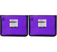 Grafoplas - Carpeta con Cremallera, Color Violeta, A4+, 26x34cm, Fuelle 30mm, Cubierta de Polipropileno Cristal Rayado, Modelo Blackline Cristal, Gran Versatilidad Documentos A4 y Folio (Paquete de 2)