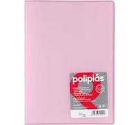 Grafoplas Carpeta con Fundas a4, Rosa Soft, 40 Fundas Transparentes, Tapas Semi-Rígidas de Polipropileno, Ideal para Documentos Din A4, Modelo Poliplás Translúcido, Perfecta para Archivo
