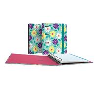Grafoplas - Carpeta con Recambio A5, Incluye Recambio Hojas Cuadricula 5x5 Borde Color, Lomo Curvo, Carpebook, Elena Corredoira Flowers, FSC