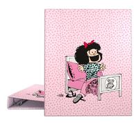 Grafoplas - Carpeta de Anillas A4, Mafalda Morning, 4 Anillas Mixtas 25mm, Suave al Tacto, Certificado FSC, Tapas Duras, Perfecto Material Escolar