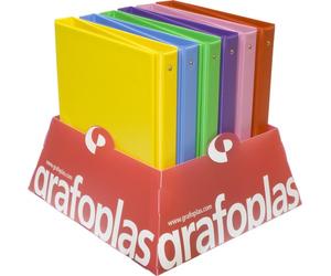 Grafoplas Carpeta de Anillas Colors Forrada en PVC 25mm Expositor de 12 Unidades