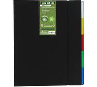 Grafoplas - Carpeta de Fundas Extraibles a4 In&Out ECO, 100 Fundas Extra Recicladas 70%, Tapas Rígidas Recicladas 100%, Cambio Fundas Rápido y Práctico, Incluye 5 Separadores y Guía, Cierre Gomas