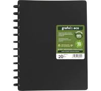 Grafoplas Carpeta de Fundas Extraibles Grafo In ECO A4, 20 Forros Polipropileno Liso Extra 70% Reciclado, Tapas Rígidas 100% Recicladas, Permite Intercalar y Sustituir Fundas Plastico Fácilmente