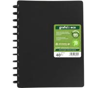 Grafoplas Carpeta de Fundas Extraibles Grafo In ECO A4, 40 Forros Polipropileno Liso Extra 70% Reciclado, Tapas Rígidas 100% Recicladas, Permite Intercalar y Sustituir Fundas Plastico Fácilmente