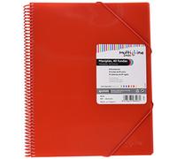 Grafoplas | Carpeta Espiral con 40 Fundas Transparentes A4 | Color Rojo | Espiral PVC | Tapas Polipropileno | Gomas de Cierre | Maxiplás Multiline