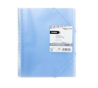 Grafoplas - Carpeta Fundas Plastico a4, Azul Claro, 50 Forros Polipropileno Extra, Tapas Flexibles, Espiral PVC, Maxiplás Multiline, Perfecto como Material Escolar y de Oficina, 31,2x24x3,1cm
