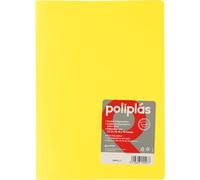 Grafoplas - Carpeta Fundas Plastico, Amarillo, 10 Forros Transparentes, Tamaño Folio, Serie Poliplas Opaco, Fabricados en España, Tapas Flexibles, Perfecta para Archivar Documentos