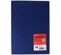 Grafoplas - Carpeta Fundas Plastico, Tamaño Folio, 33 x 23,8 cm, Azul, 40 Forros Transparentes, Serie Poliplas Opaco, Fabricados en España, Tapas Flexibles, Perfecta para Archivar Documentos