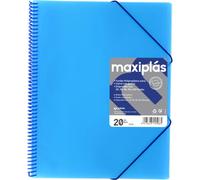 GRAFOPLAS CARPETAS A4 20 FUNDAS A4 ESPIRAL MAXIPLAS AZUL