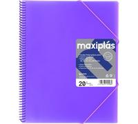 GRAFOPLAS CARPETAS A4 20 FUNDAS A4 ESPIRAL MAXIPLAS VIOLETA