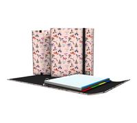 Grafoplas - Carpetas Anillas A4 con Recambio y Solapa, Carpeplús Butterfly Bits&Bobs, Incluye Separadores, Goma Elástica Cierre, Lomo Curvo Ergonómico, Papel Cudricula 5x5 90g, Certificado FSC