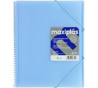Grafoplas | Carpetas de Fundas Plastico a4 | 30 Fundas Transparentes | Tapas Rígidas Azul Soft | Espiral | Apertura 360 | Incluye Sobre | Archiva Material Escolar y de Oficina | Maxiplás Traslúcidos