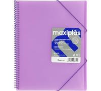 Grafoplas | Carpetas de Fundas Plastico a4 | 60 Fundas Transparentes | Tapa Rígida Lavanda Soft | Espiral | Apertura 360 | Incluye Sobre | Archiva Material Escolar y de Oficina | Maxiplás Traslúcidos