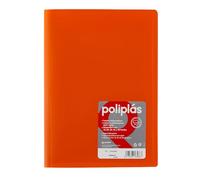 Grafoplas - Carpetas Fundas Plastico a4, Naranja, 50 Forros Polipropileno Transparentes, Serie Poliplas Opaco, Fabricados en España, Tapas Flexibles, Perfecta para Archivar Documentos y Folios